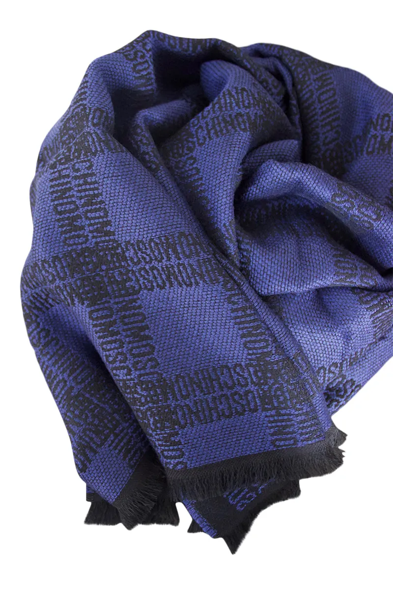 Blue wool scarf by Moschino