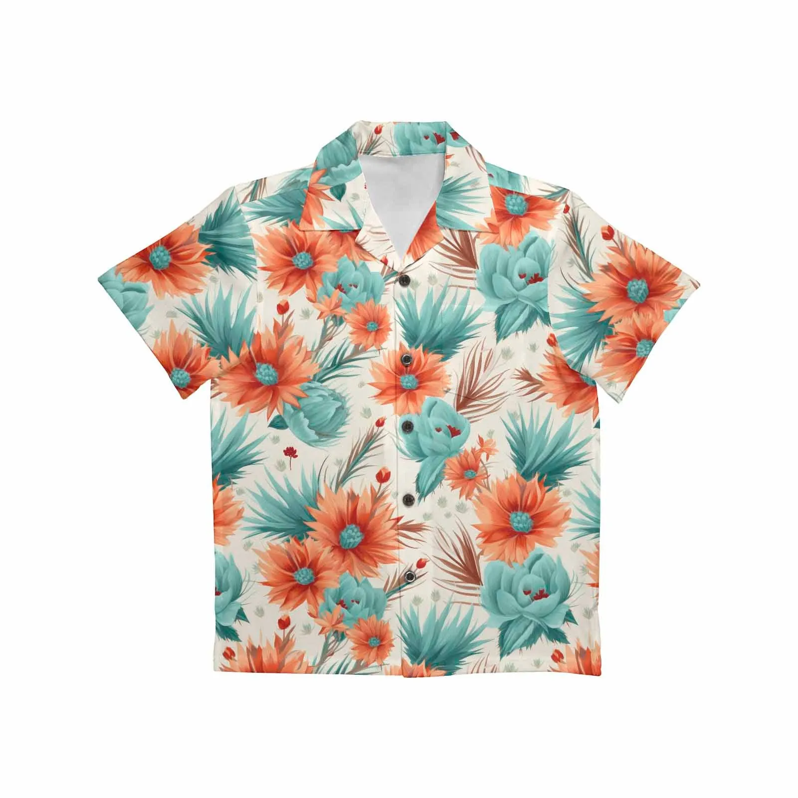 Boho Floral  Little Boys Hawaiian Shirt