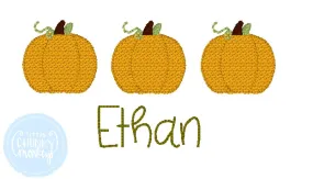 Boy Shirt -  Fabric Applique Pumpkin Trio with Personalization