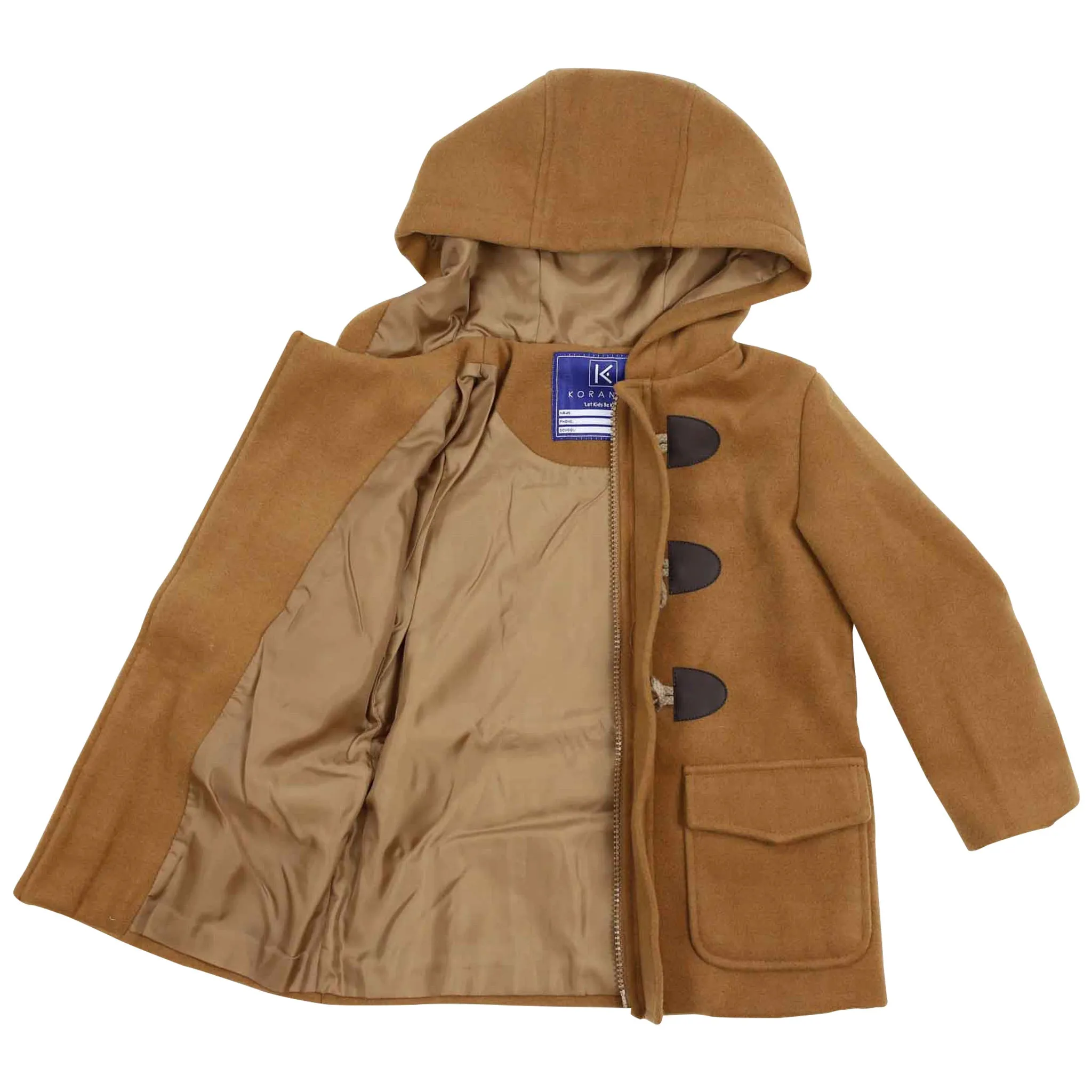 Boys zip duffel coat rust