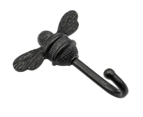 Brass bee Coat Hook - Black Finish