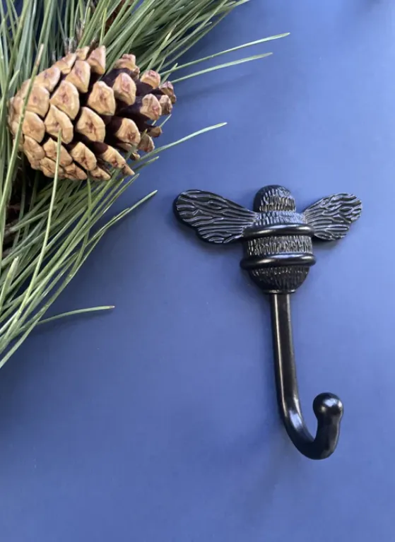 Brass bee Coat Hook - Black Finish