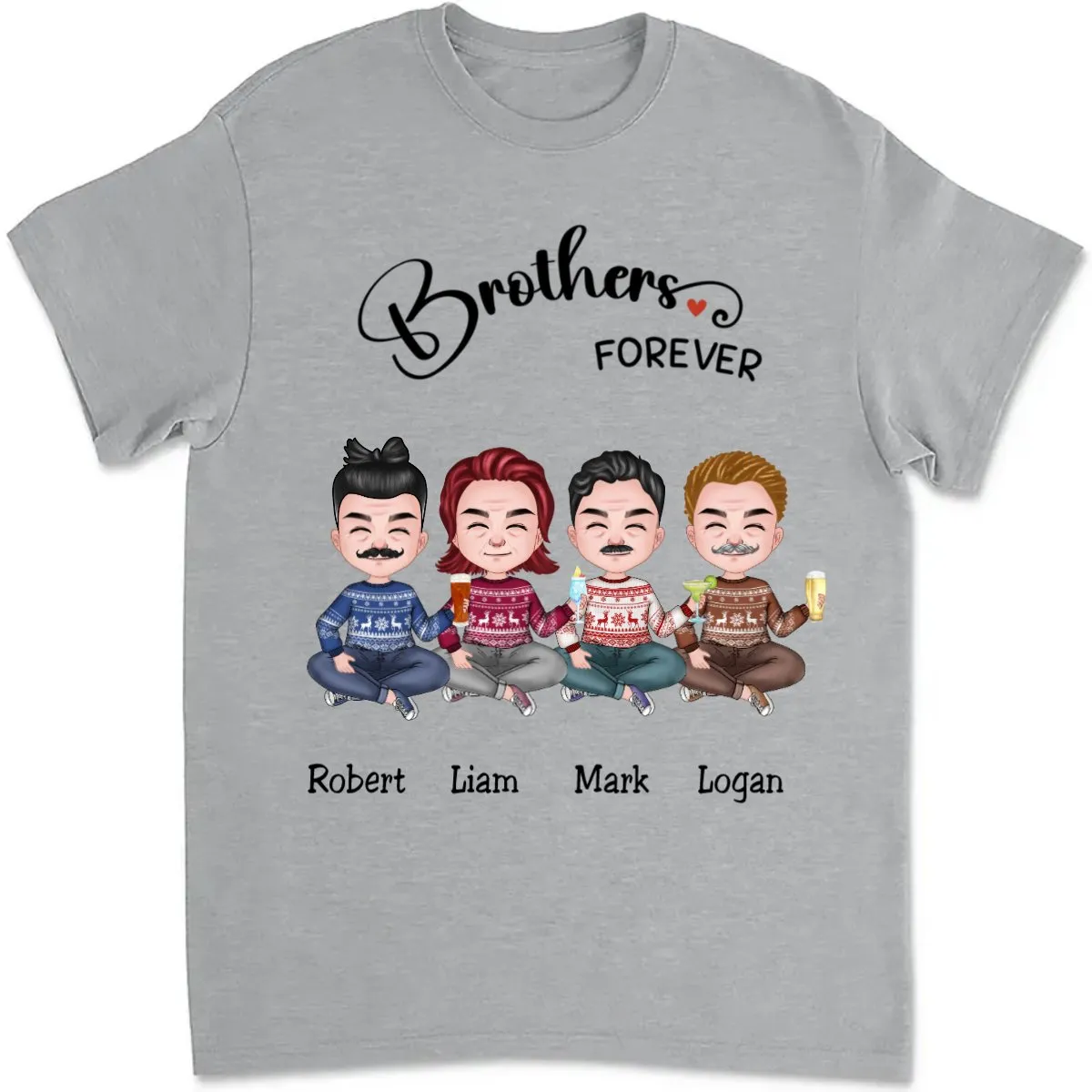 Brothers  - Brothers Forever - Personalized T-Shirt (TB)