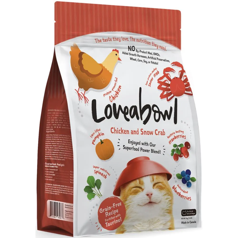 'BUNDLE DEAL': Loveabowl Chicken & Snow Crab Grain Free Dry Cat Food