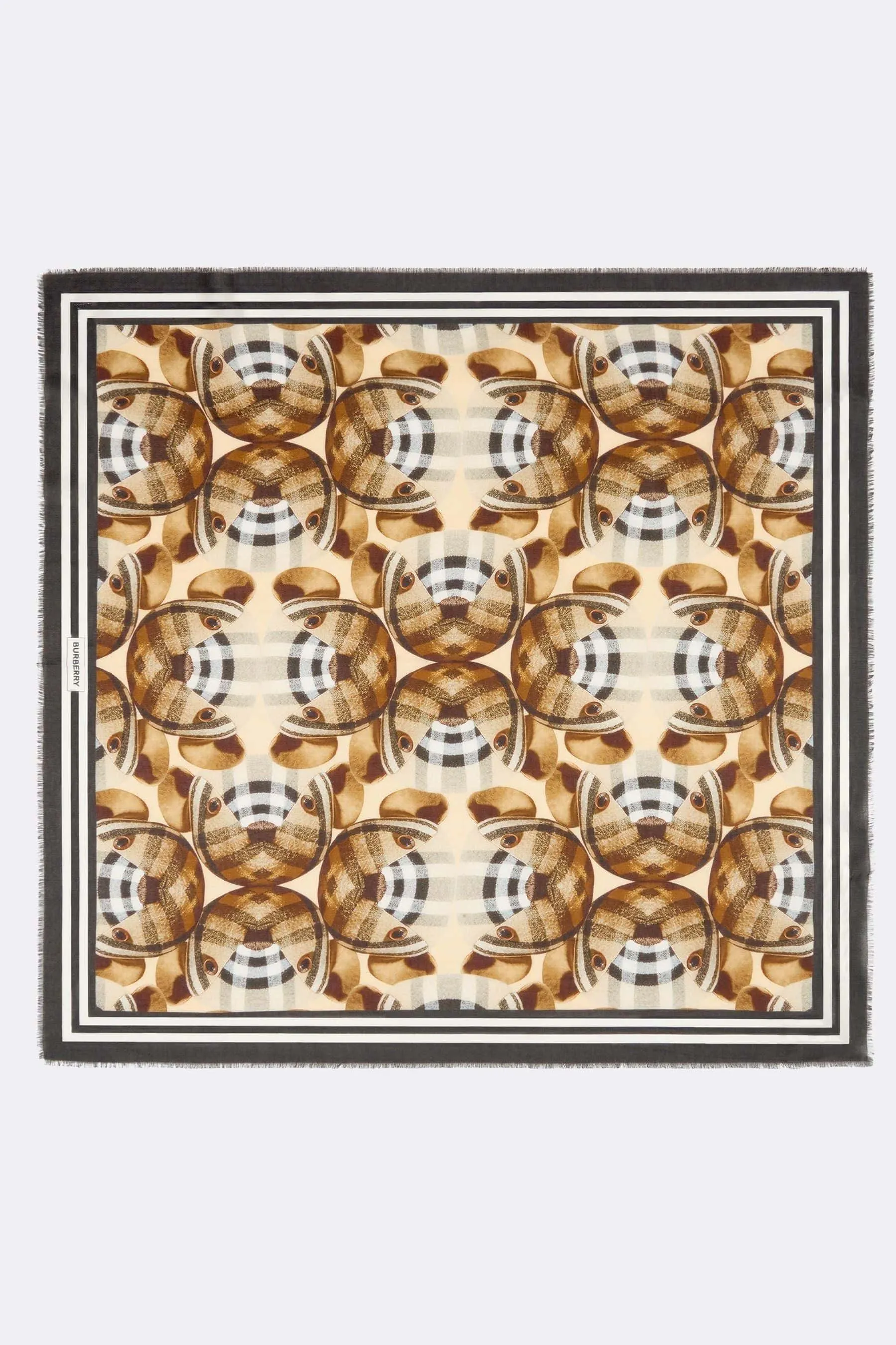 Burberry Unisex Bear Print Silk Scarf