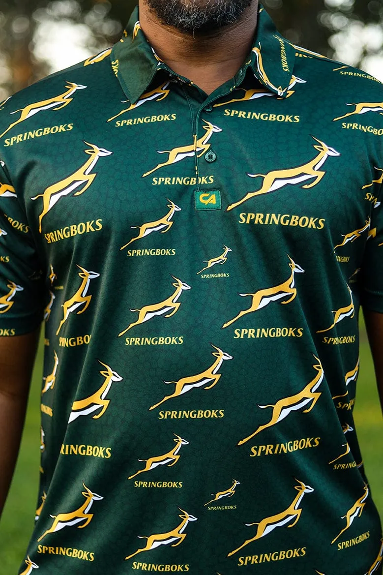 CA Springbok Golf Shirt | Green Ethnic