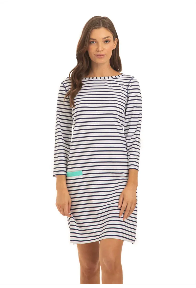 Cabana Life Navy Stripe Cabana Shift Dress