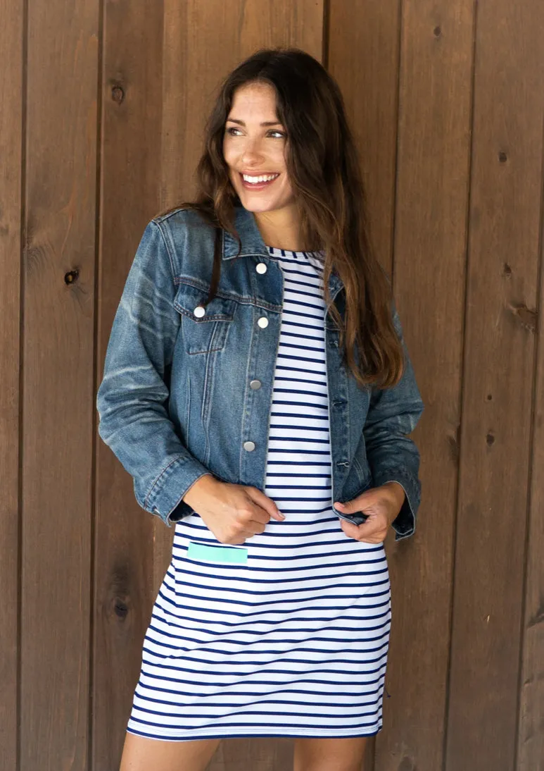 Cabana Life Navy Stripe Cabana Shift Dress