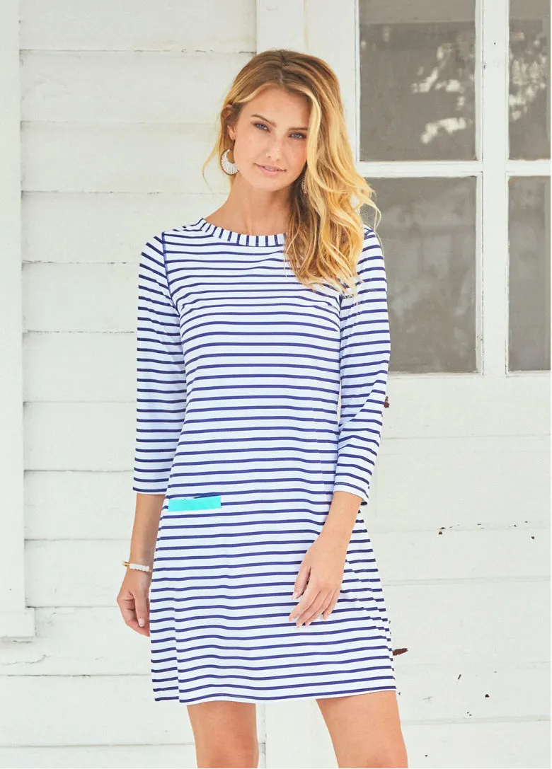 Cabana Life Navy Stripe Cabana Shift Dress