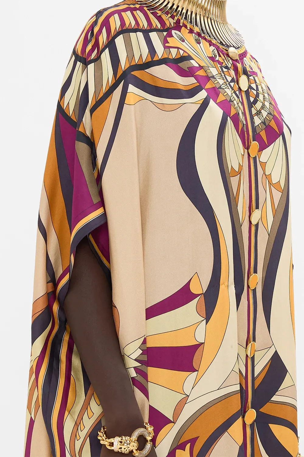 CAMILLA THE DESERT DELIRIUM BUTTON THROUGH BATWING KAFTAN