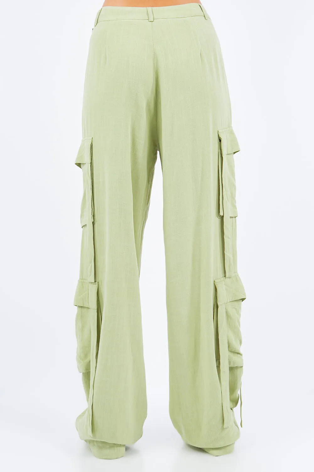 Camy Linen Wide Leg Cargo Pants