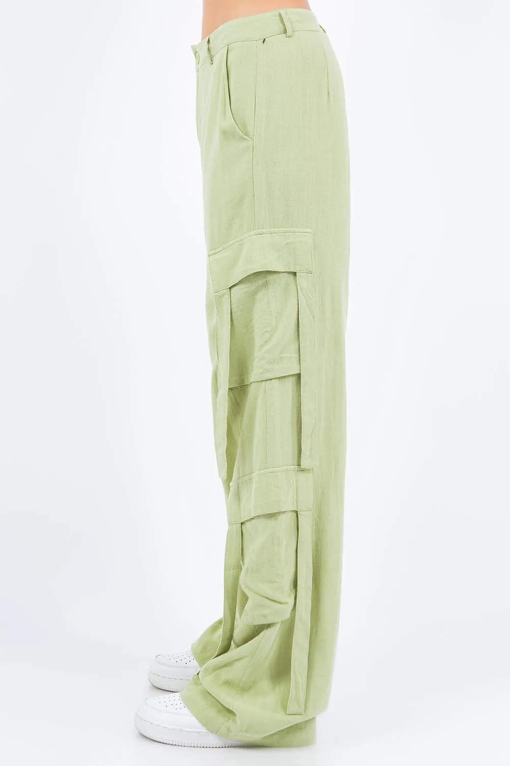 Camy Linen Wide Leg Cargo Pants