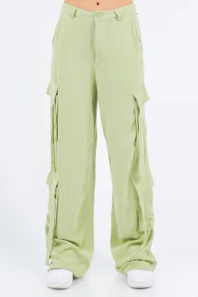 Camy Linen Wide Leg Cargo Pants