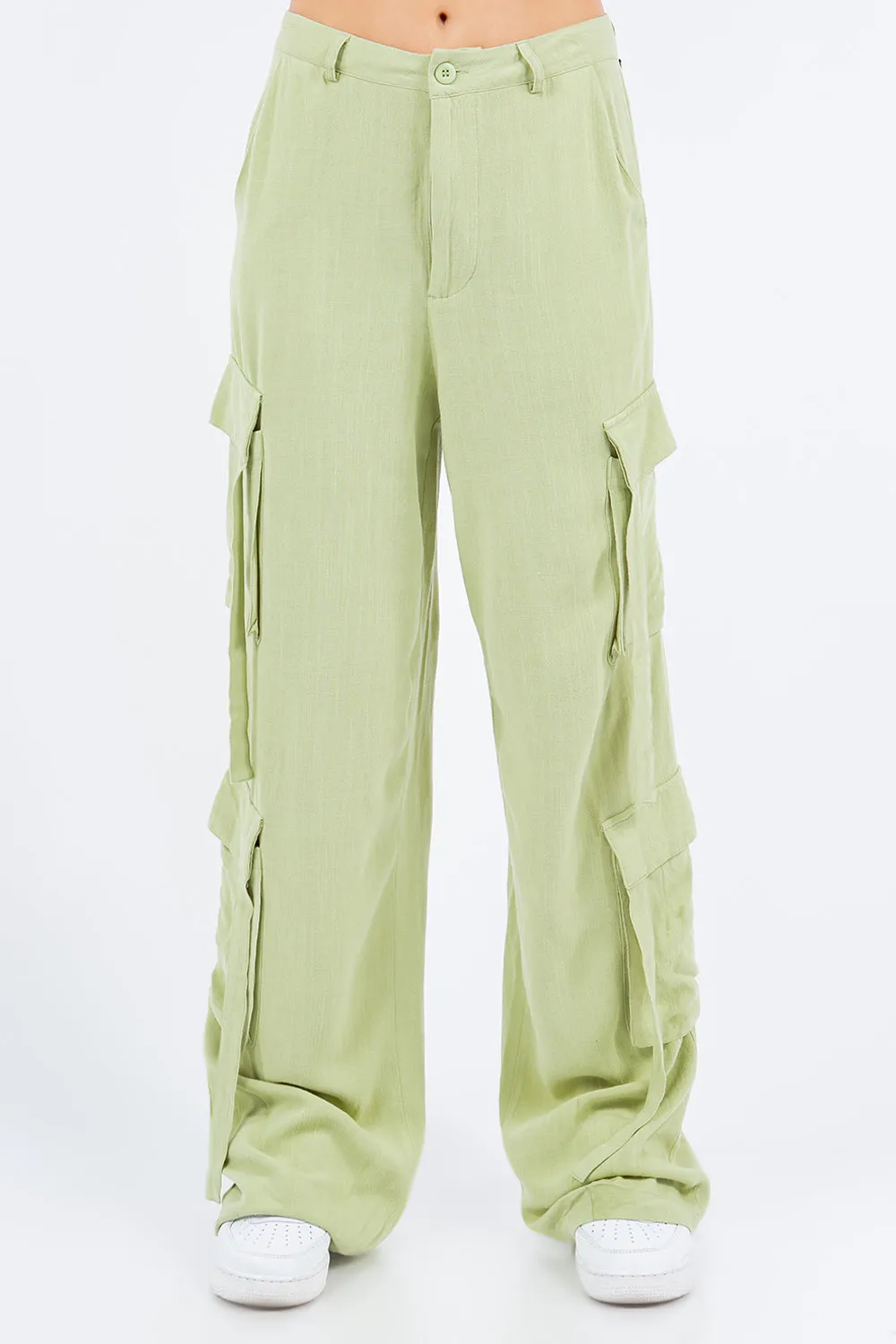 Camy Linen Wide Leg Cargo Pants