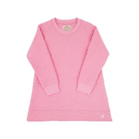 Cassidy Comfy Crewneck Dress (Quilted) - Hamptons Hot Pink