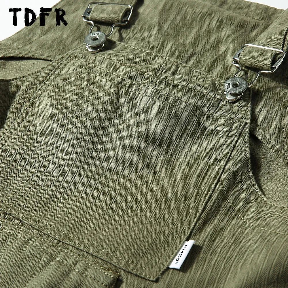 Casual Loose Wide Leg Cargo Pants Jumpsuit Men Overalls Trousers