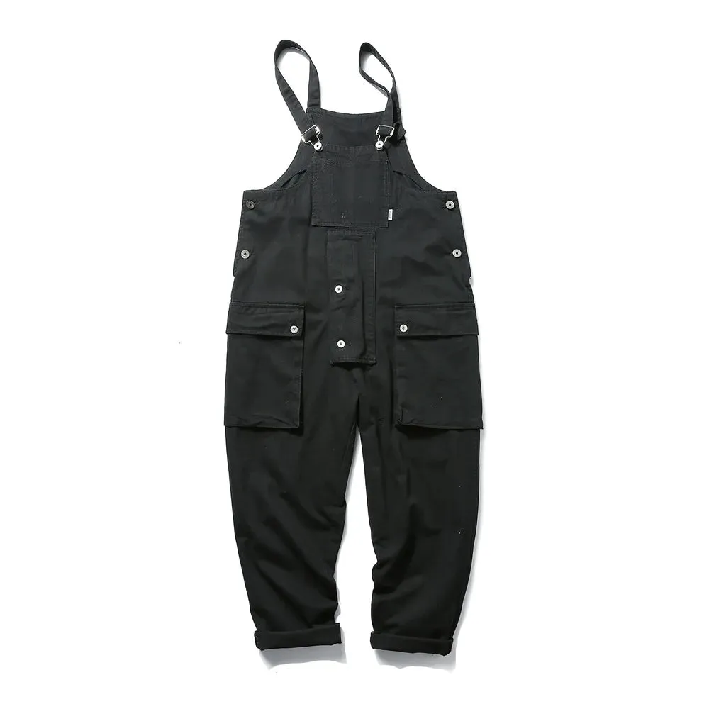 Casual Loose Wide Leg Cargo Pants Jumpsuit Men Overalls Trousers