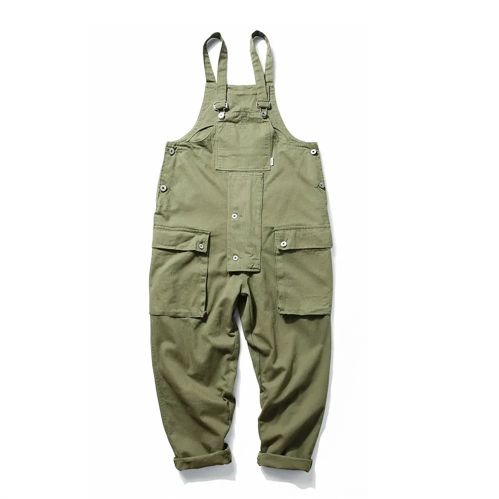 Casual Loose Wide Leg Cargo Pants Jumpsuit Men Overalls Trousers