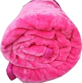 Changers Solid Ultra Soft Single Bed Heavy Mink Winter Blanket ( Pink )