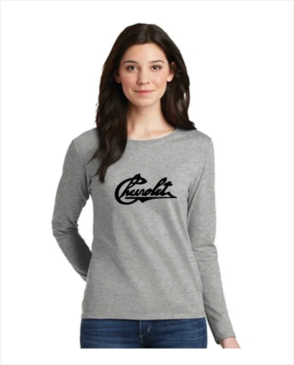 CHEVROLET 1911 ScriptLadies' 5.3 oz. Gildan Heavy Cotton Missy Fit Long-Sleeve T-Shirt