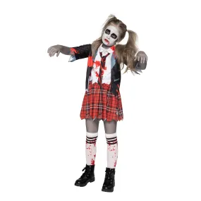 Child Girl Zombie Schoolgirl Costume