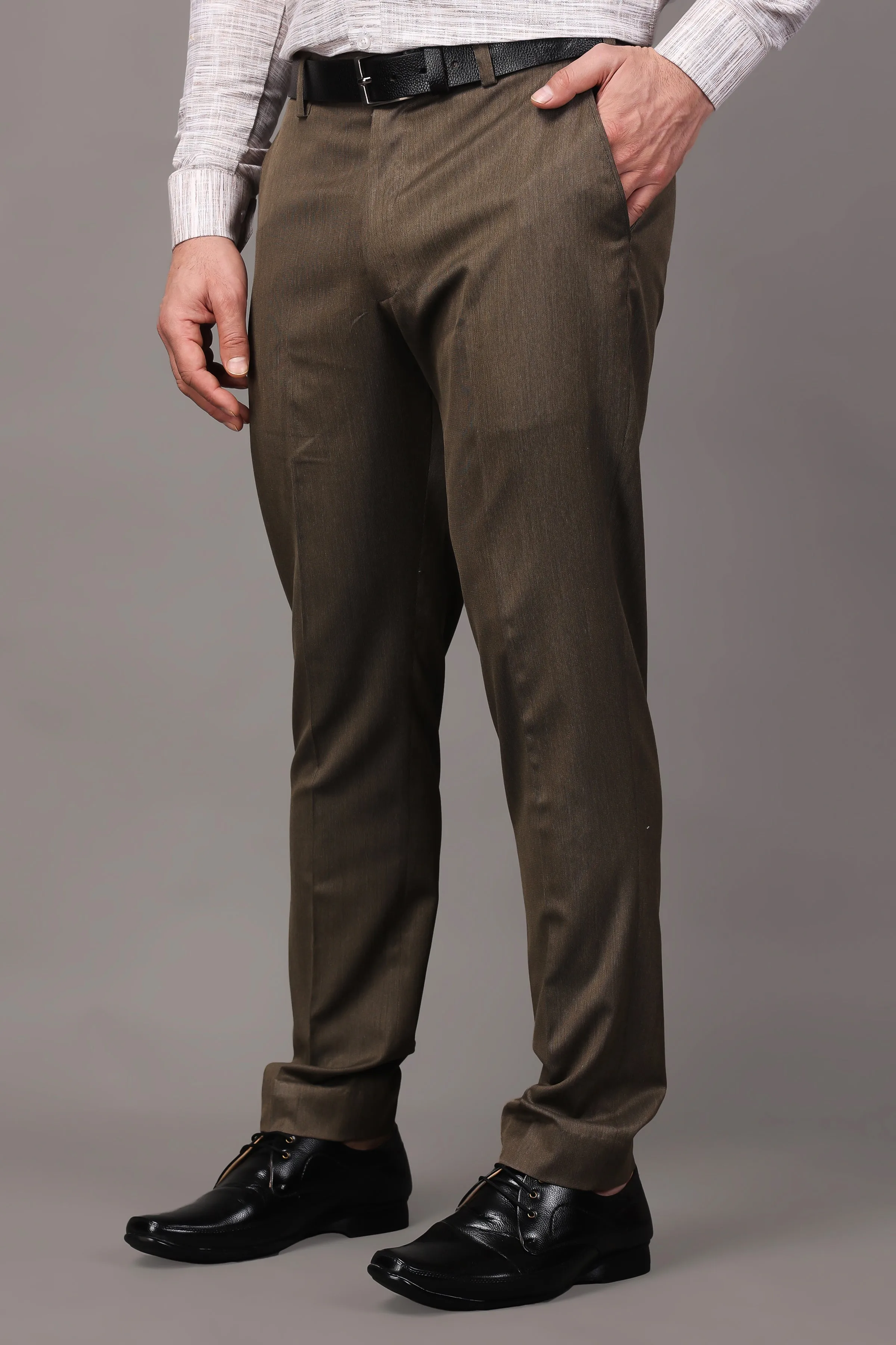 Cinnamon Textured Stretch Trousers