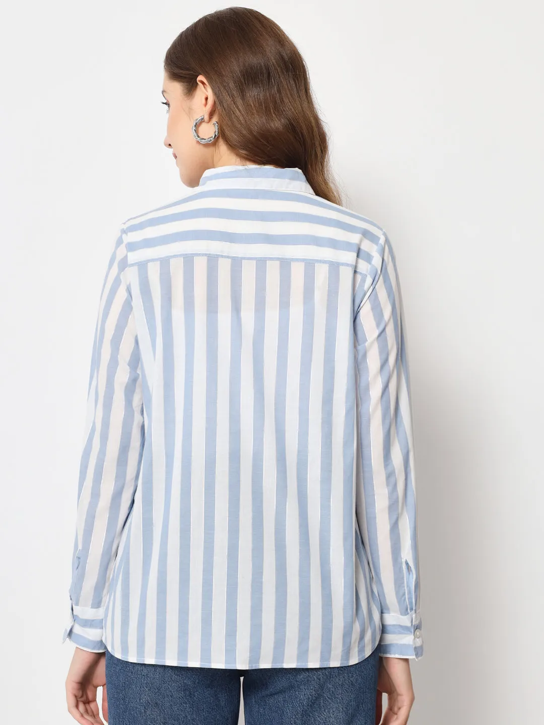 Classic Regular Fit Striped Cotton Casual Shirt