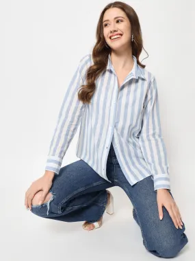 Classic Regular Fit Striped Cotton Casual Shirt