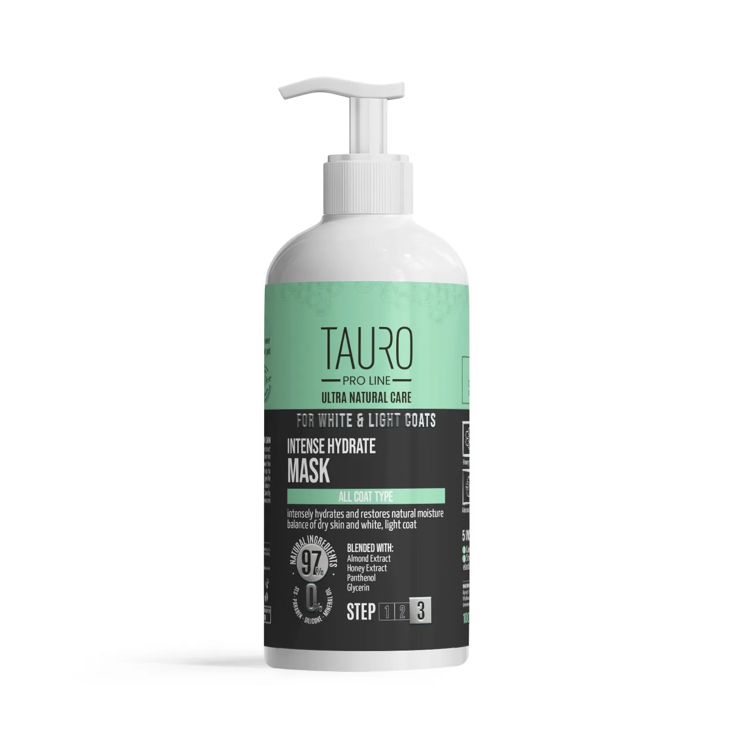 CLEARANCE Tauro Pro Line Ultra Natural Care intense hydrate mask for dogs and cats with white, light coat and skin