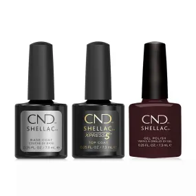 CND - Shellac Xpress5 Combo - Base, Top & Dark Dahlia (0.25 oz)