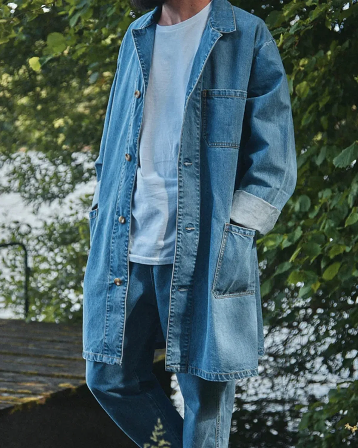 Comprida Denim Jacket <br>Poudre Organic