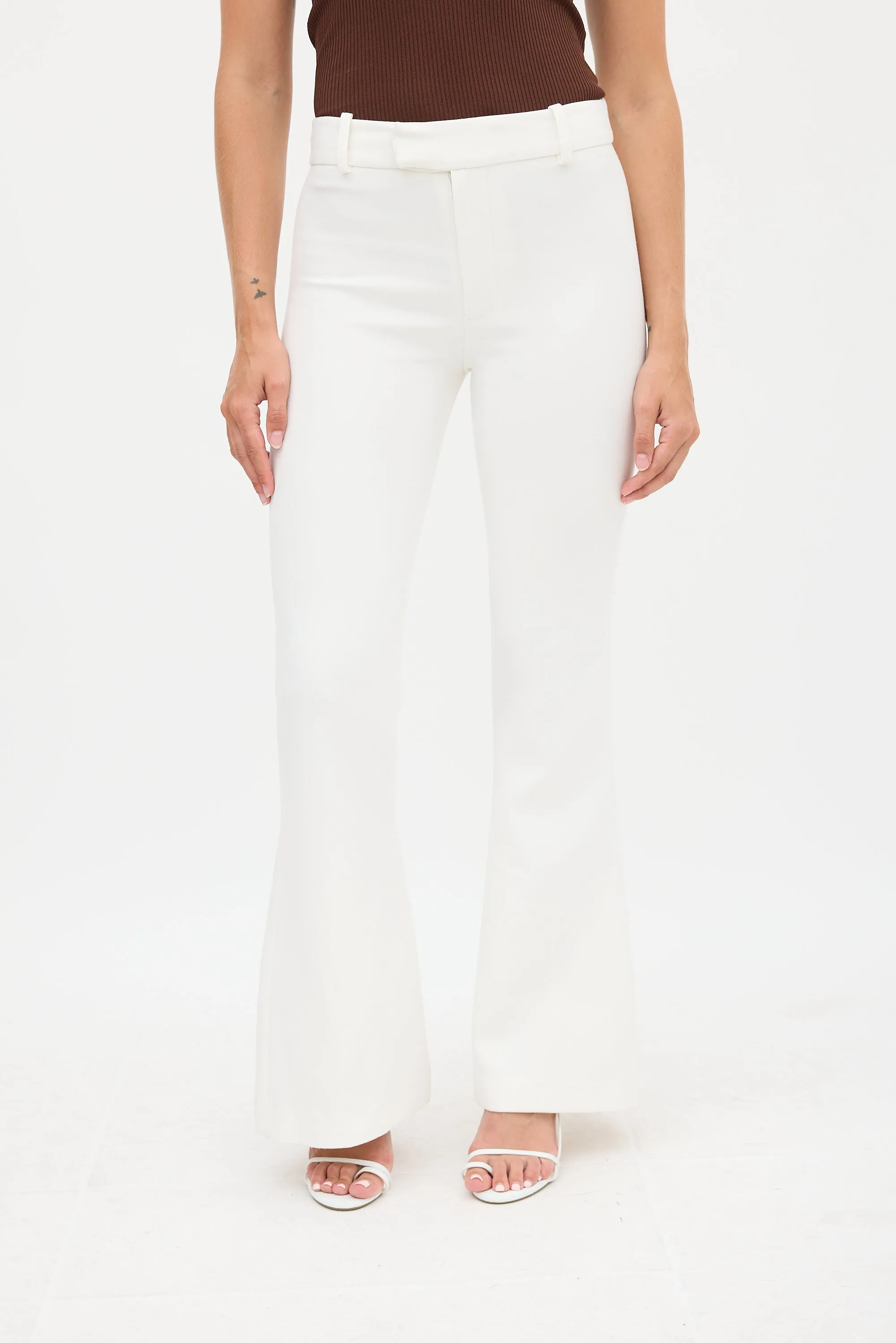 Cream Flared Trouser