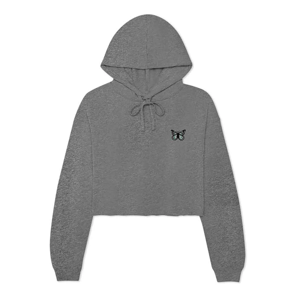 Dalix Butterfly Cropped Zip Hoodie