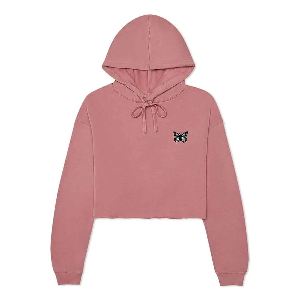 Dalix Butterfly Cropped Zip Hoodie