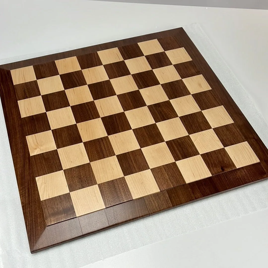 DEAL ITEM: Raised Edge Style 21" Hardwood Player's Chessboard 2.25" Squares JLP, USA