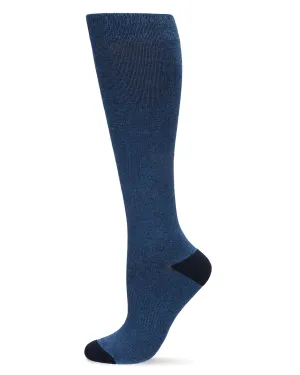 Denim Heather Cotton Blend Compression Socks