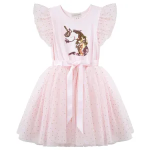 Designer Kidz - Unicorn Sequin S/S Tutu Dress Pink