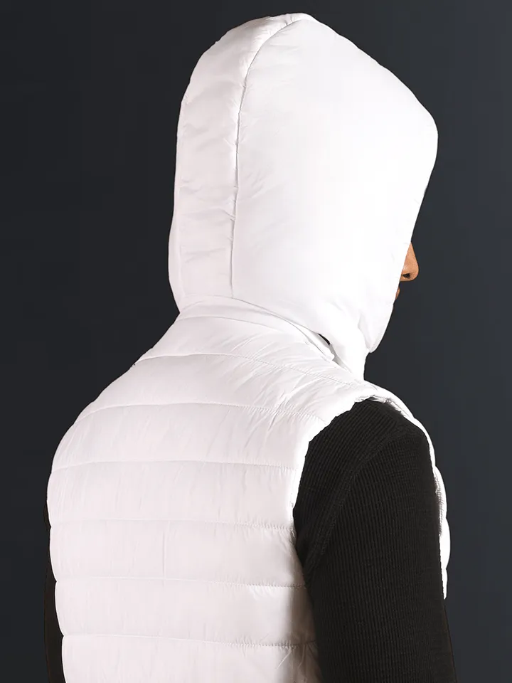 Detachable Hooded Puffer Jacket - Iceberg