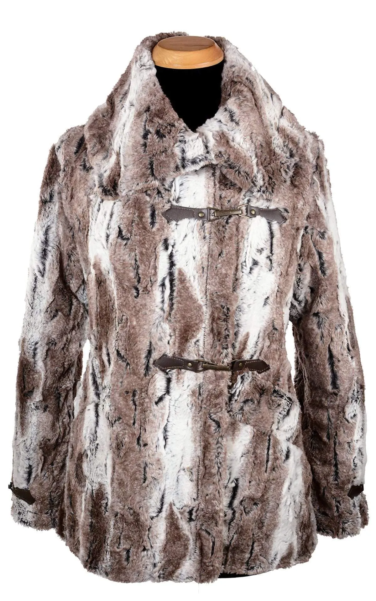 Dietrich Coat - Luxury Faux Fur in Birch  - 1 Large left!