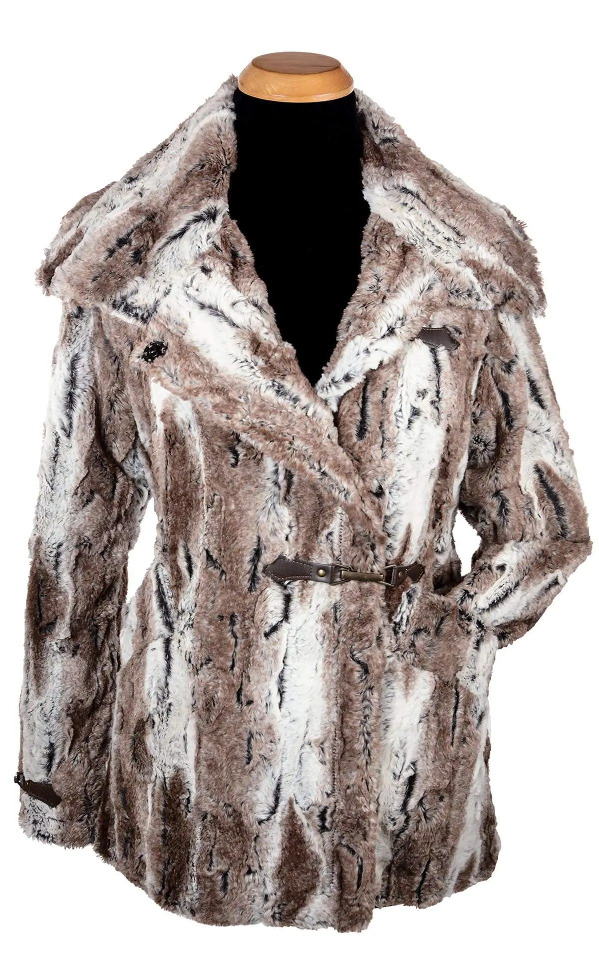 Dietrich Coat - Luxury Faux Fur in Birch  - 1 Large left!