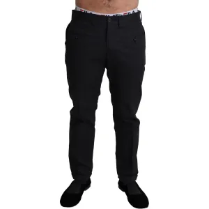 Dolce & Gabbana Elegant Black Stretch Cotton Trousers