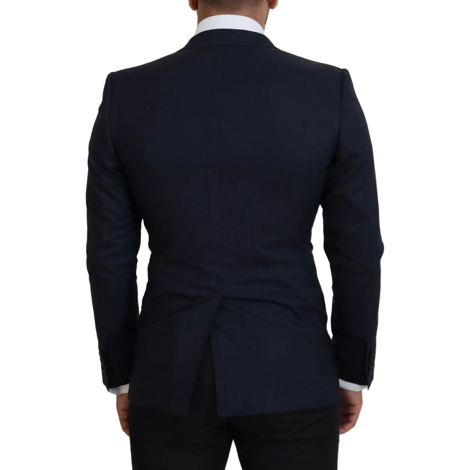 Dolce & Gabbana Elegant Blue Wool Silk Blazer Jacket