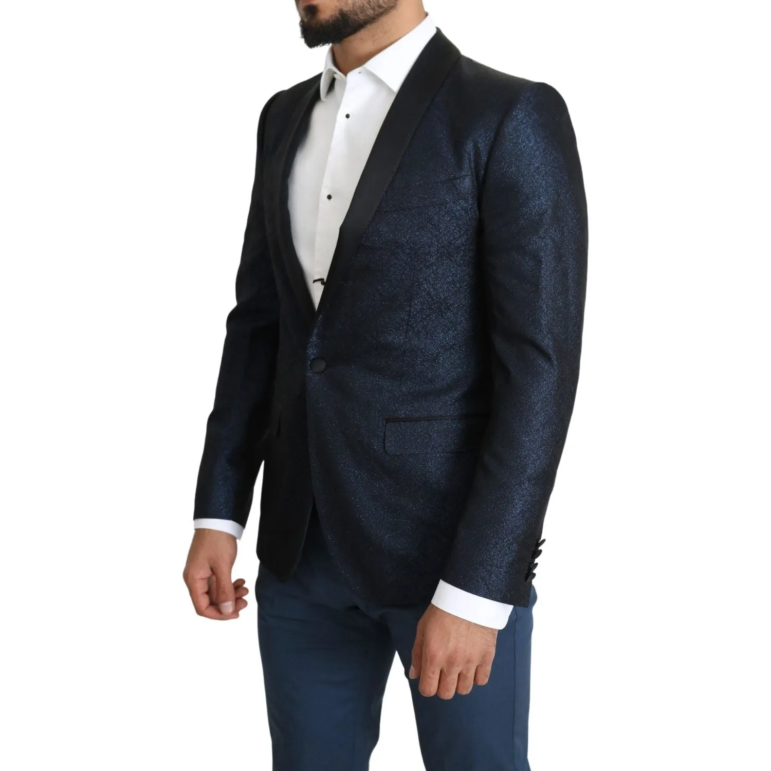 Dolce & Gabbana Elegant Martini Blue Slim Fit Blazer