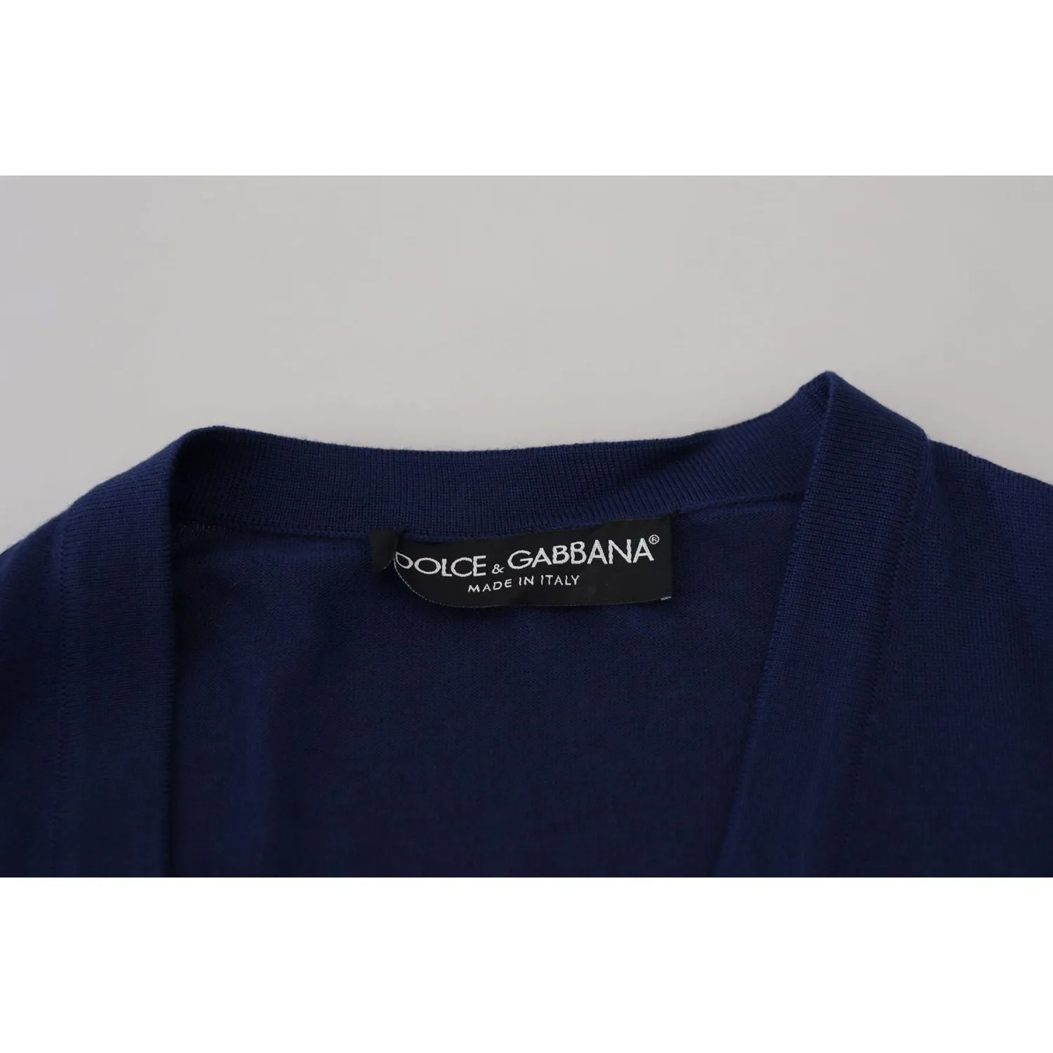 Dolce & Gabbana Elegant Virgin Wool Blue Cardigan Sweater