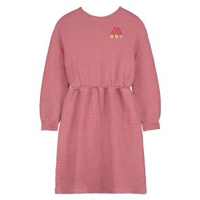 DR08-SHORT QUILTED DRESS EMBRODERY-Dusty pink