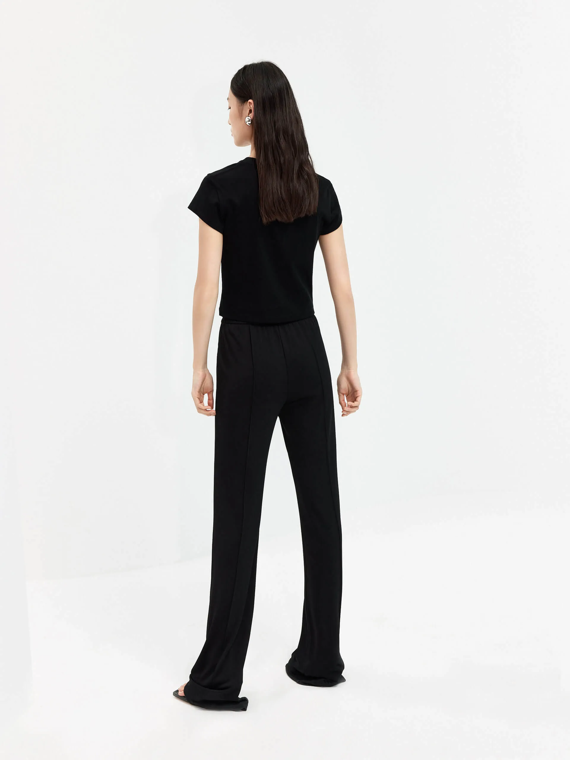 Drawstring Waist Tailored Pants