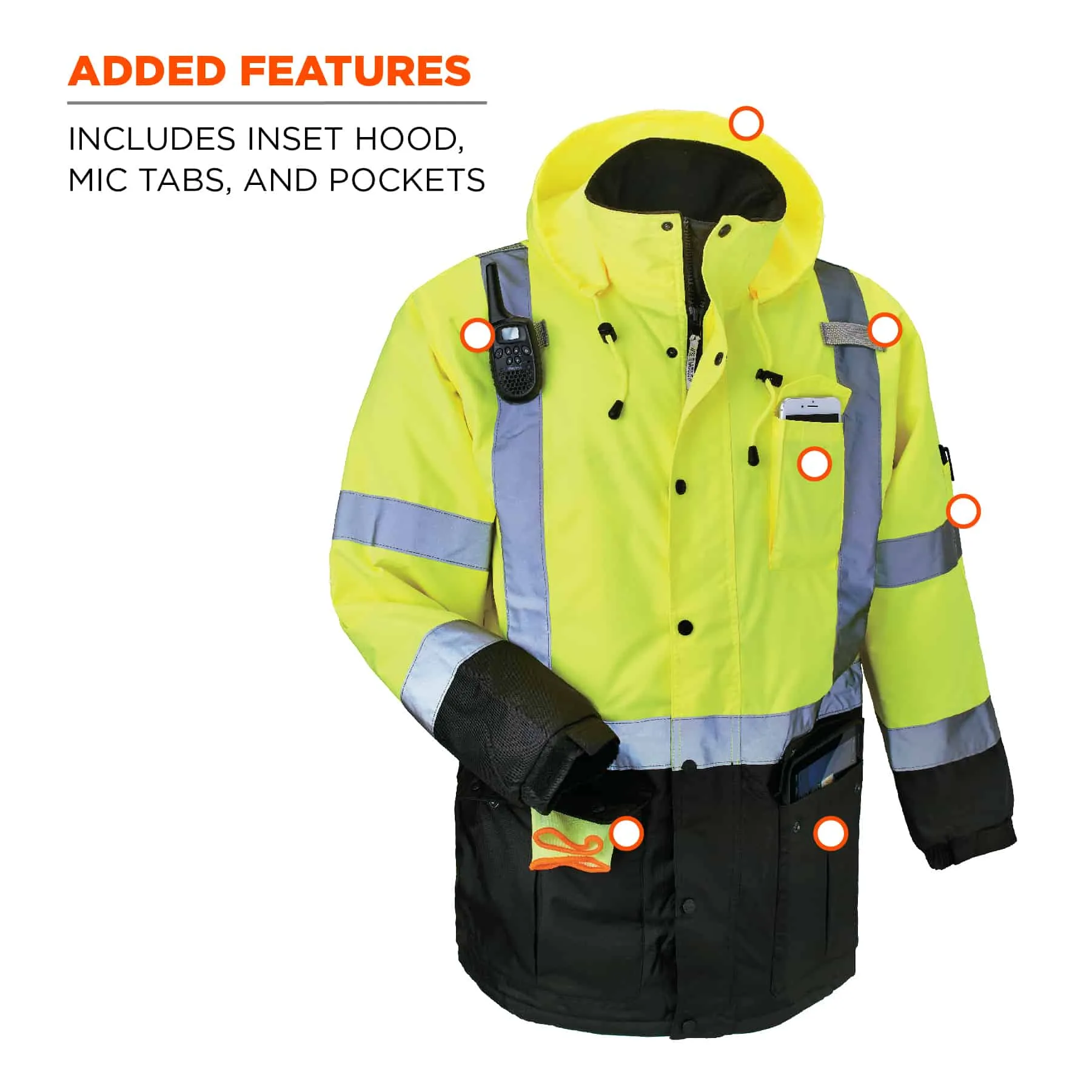 Ergodyne GloWear 8384 Type R Class 3 Hi-Vis Winter Jacket - Lime