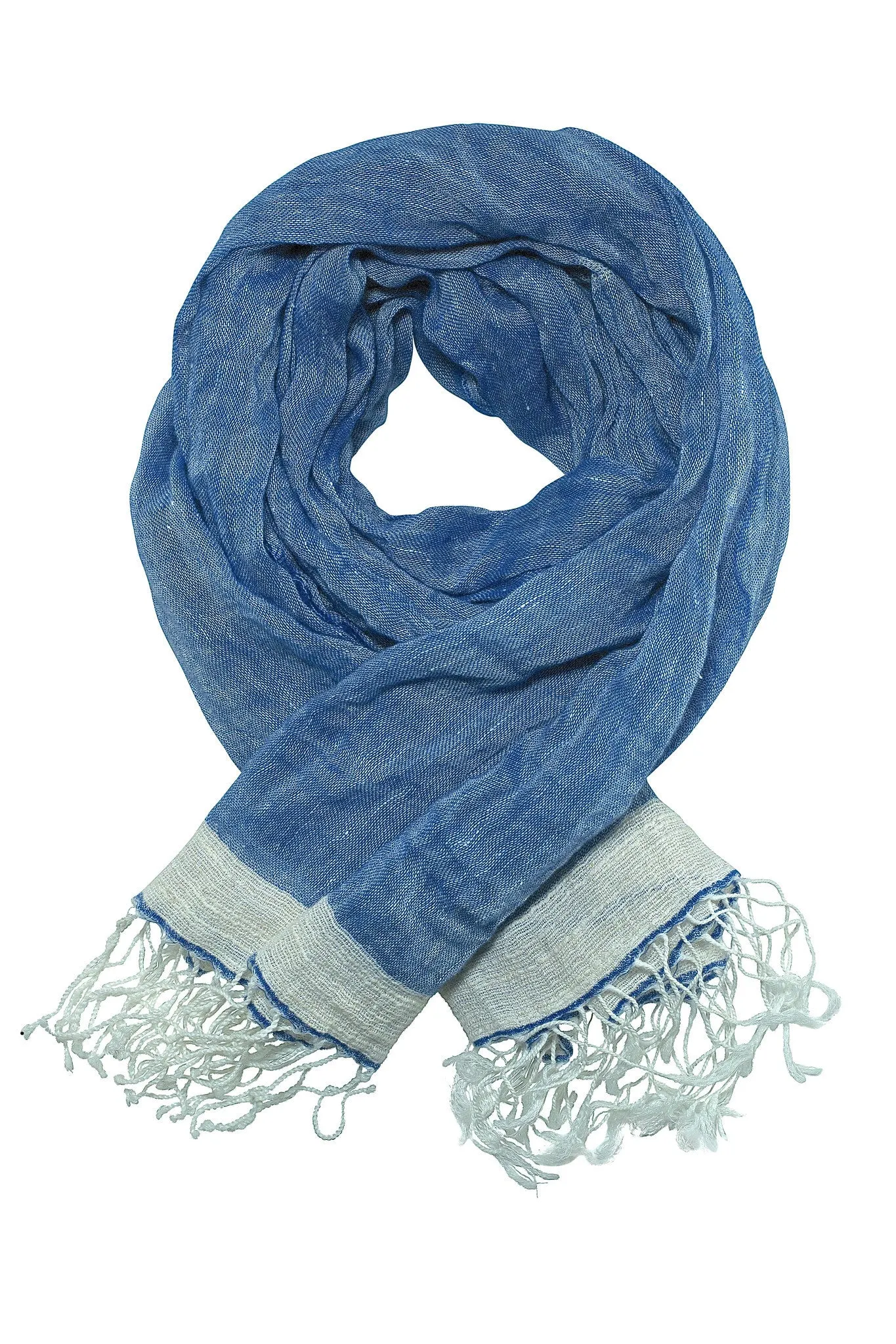 Exclusive linen blue scarf / shawl