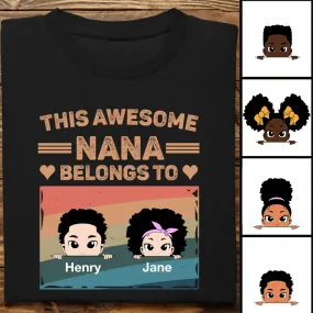 Family - This Awesome Nana Mommy Daddy Belongs To - Personalized Unisex T-shirt, Hoodie, Sweatshirt (VT)