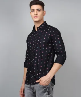 Fashionable Trybuy Premium Printed Cotton  Button-Up Shirt for Men